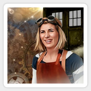 13th doctor/Steampunk time traveler Sticker